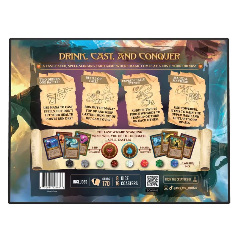๐งโโ๏ธ Wizards Tavern โ Chaotic Fantasy Drinking Game โ D&D Themed Party Fun with Dice & Spells ๐บ