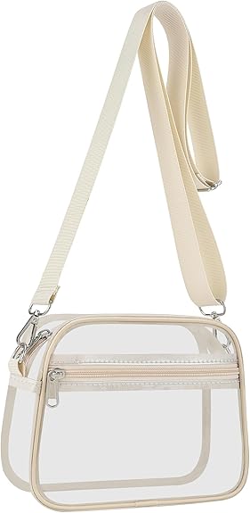 🔥Hot Sale 10% OFF🔥Stadium Approved Clear Crossbody Bag - Transparent Shoulder Purse with Adjustable Strap for Concerts, Festivals & Sports Events, NFL & NCAA Compliant TPU Messenger Bag for Women & Men