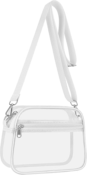 🔥Hot Sale 10% OFF🔥Stadium Approved Clear Crossbody Bag - Transparent Shoulder Purse with Adjustable Strap for Concerts, Festivals & Sports Events, NFL & NCAA Compliant TPU Messenger Bag for Women & Men