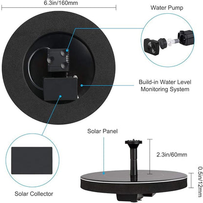 🔥Hot Sale 30% OFF🔥2026 Upgraded 1.4W Solar Bird Bath Fountain - Floating Solar Powered Water Pump with 7 Spray Patterns, Eco-Friendly Outdoor Fountain for Bird Bath, Garden, Pond & Pool