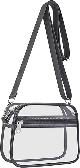 🔥Hot Sale 10% OFF🔥Stadium Approved Clear Crossbody Bag - Transparent Shoulder Purse with Adjustable Strap for Concerts, Festivals & Sports Events, NFL & NCAA Compliant TPU Messenger Bag for Women & Men