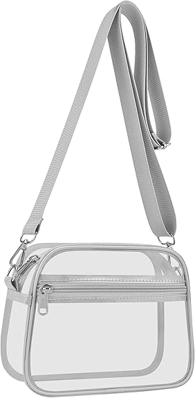🔥Hot Sale 10% OFF🔥Stadium Approved Clear Crossbody Bag - Transparent Shoulder Purse with Adjustable Strap for Concerts, Festivals & Sports Events, NFL & NCAA Compliant TPU Messenger Bag for Women & Men
