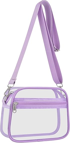 🔥Hot Sale 10% OFF🔥Stadium Approved Clear Crossbody Bag - Transparent Shoulder Purse with Adjustable Strap for Concerts, Festivals & Sports Events, NFL & NCAA Compliant TPU Messenger Bag for Women & Men