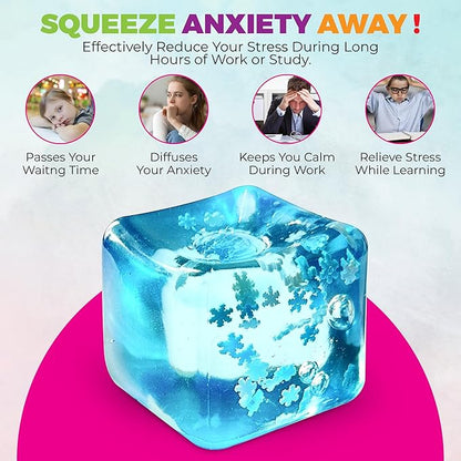 🔥Hot Sale 50% OFF🔥Snowflake Ice Cube Stress Ball - Soft Sensory Fidget Toy for Anxiety Relief, Cool Gel Squeeze Toy for Kids & Adults, Ideal for Office Desk, Study Focus & ADHD, Winter Theme Calm Down Tool