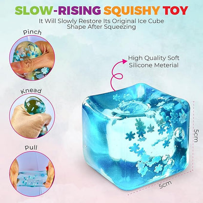 🔥Hot Sale 50% OFF🔥Snowflake Ice Cube Stress Ball - Soft Sensory Fidget Toy for Anxiety Relief, Cool Gel Squeeze Toy for Kids & Adults, Ideal for Office Desk, Study Focus & ADHD, Winter Theme Calm Down Tool