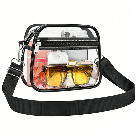 🔥Hot Sale 10% OFF🔥Stadium Approved Clear Crossbody Bag - Transparent Shoulder Purse with Adjustable Strap for Concerts, Festivals & Sports Events, NFL & NCAA Compliant TPU Messenger Bag for Women & Men