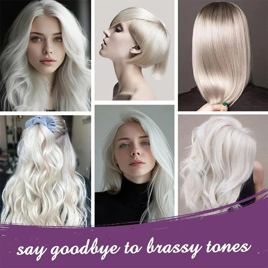 ✨ Buy 2 Get 1 Free! Purple Keratin Hair Mask - Tones Blonde, Silver & Gray Hair | Anti-Brass + Color Lock